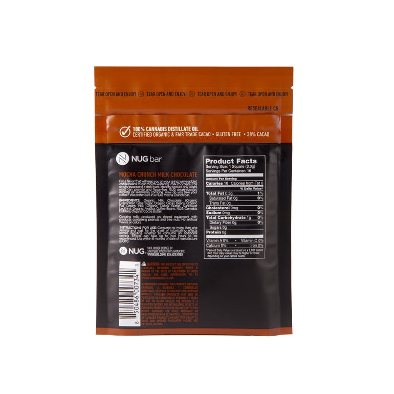 NUG Chocolate Bar Mocha Crunch 100MG Weed Delivery Toronto